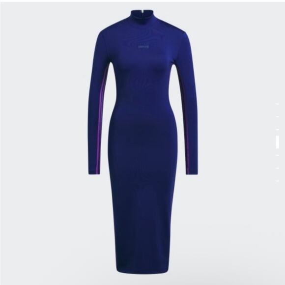 Adidas x Ivy Park Park Trails Collection Spandex Dress Long Sleeve Midi Purple M - Picture 3 of 15